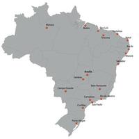 detailed map of the Brazil vector