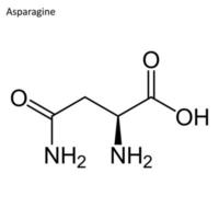 fórmula esquelética de asparagina vector