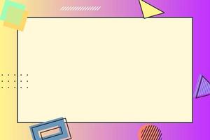 paper note with memphis element and gradient background vector