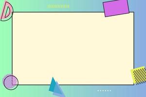 paper note with memphis element and gradient background vector