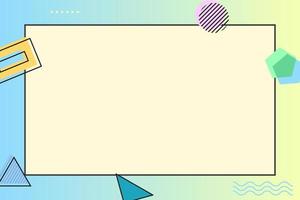 paper note with memphis element and gradient background vector