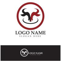 Bull head horn logo and symbol template icons app vector