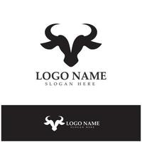 Bull head horn logo and symbol template icons app vector