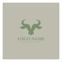 aplicación de iconos de plantilla de símbolo y logotipo de cuerno de cabeza de toro vector