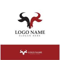 Bull head horn logo and symbol template icons app vector