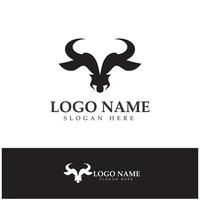 Bull head horn logo and symbol template icons app vector