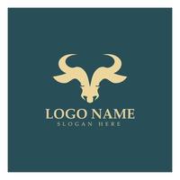 Bull head horn logo and symbol template icons app vector