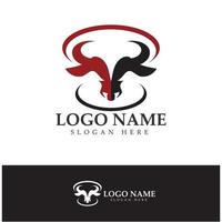 Bull head horn logo and symbol template icons app vector