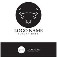 Bull head horn logo and symbol template icons app vector