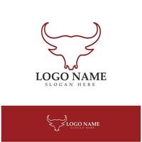 Bull head horn logo and symbol template icons app vector