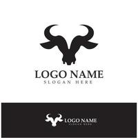 Bull head horn logo and symbol template icons app vector