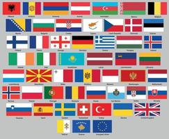 Vector illustration of different countries flags set