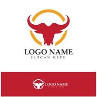 Bull head horn logo and symbol template icons app vector