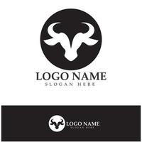 Bull head horn logo and symbol template icons app vector