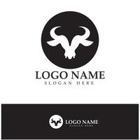 Bull head horn logo and symbol template icons app vector