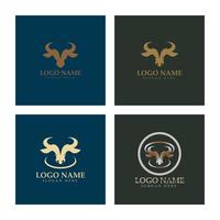 Aplicación de iconos de plantilla de logotipo y símbolo de cuerno de toro vector