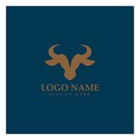 Bull head horn logo and symbol template icons app vector