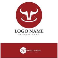 Bull head horn logo and symbol template icons app vector