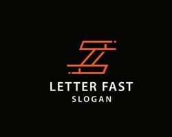 Simple gradient letter Z fast logo design template on black background. Suitable for any brand logo. vector