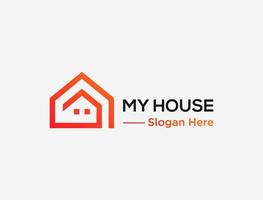 Simple house or home logo design template on white background. Suitable for real estate logo vector