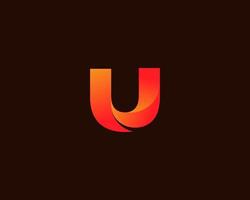 Abstract letter U logo design template on white background. Suitable for any branding logo and etc. vector