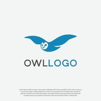 flying owl wisdom logo vector design