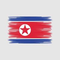 pincel de bandera de corea del norte. bandera nacional vector