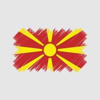pincel de bandera de macedonia del norte. bandera nacional vector