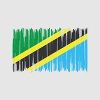 Tanzania Flag Brush Strokes. National Flag vector