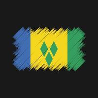 Saint Vincent and the Grenadines Flag Brush. National Flag vector