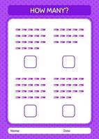 How many counting game with stapler. worksheet for preschool kids, kids activity sheet vector