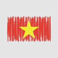 trazos de pincel de la bandera de vietnam. bandera nacional vector