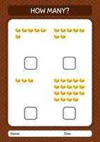How many counting game with paint palette. worksheet for preschool kids, kids activity sheet vector