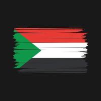 vector de pincel de bandera de sudán. bandera nacional