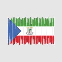 trazos de pincel de bandera de guinea ecuatorial. bandera nacional vector