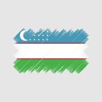 Uzbekistan Flag Brush. National Flag vector