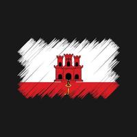 cepillo de la bandera de gibraltar. bandera nacional vector