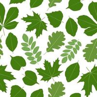 Different green leaves seamless pattern. Background for nature, eco and summer design vector