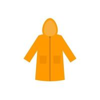 impermeable amarillo. elemento de ropa de otoño o primavera para el clima lluvioso. diseño de estilo plano. vector