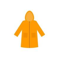 Yellow raincoat. Autumn or spring clothes element for rainy weather. Flat style design. vector