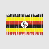 trazos de pincel de bandera de uganda. bandera nacional vector