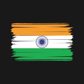 vector de pincel de bandera india. bandera nacional