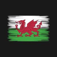 Wales Flag Brush. National Flag vector