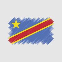 Republic Congo Flag Brush. National Flag vector