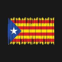 trazos de pincel de la bandera de cataluña. bandera nacional vector