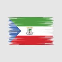 Equatorial Guinea Flag Brush. National Flag vector