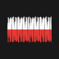 trazos de pincel de bandera de polonia. bandera nacional vector