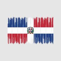 trazos de pincel de bandera de república dominicana. bandera nacional vector