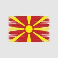 pincel de bandera de macedonia del norte. bandera nacional vector