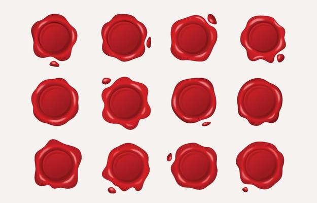 Seal Wax Stamp Vector Collection